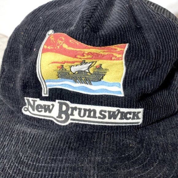 Vintage Black Corduroy New Brunswick Mesh Snap Back Trucker Hat - Picture 9 of 9